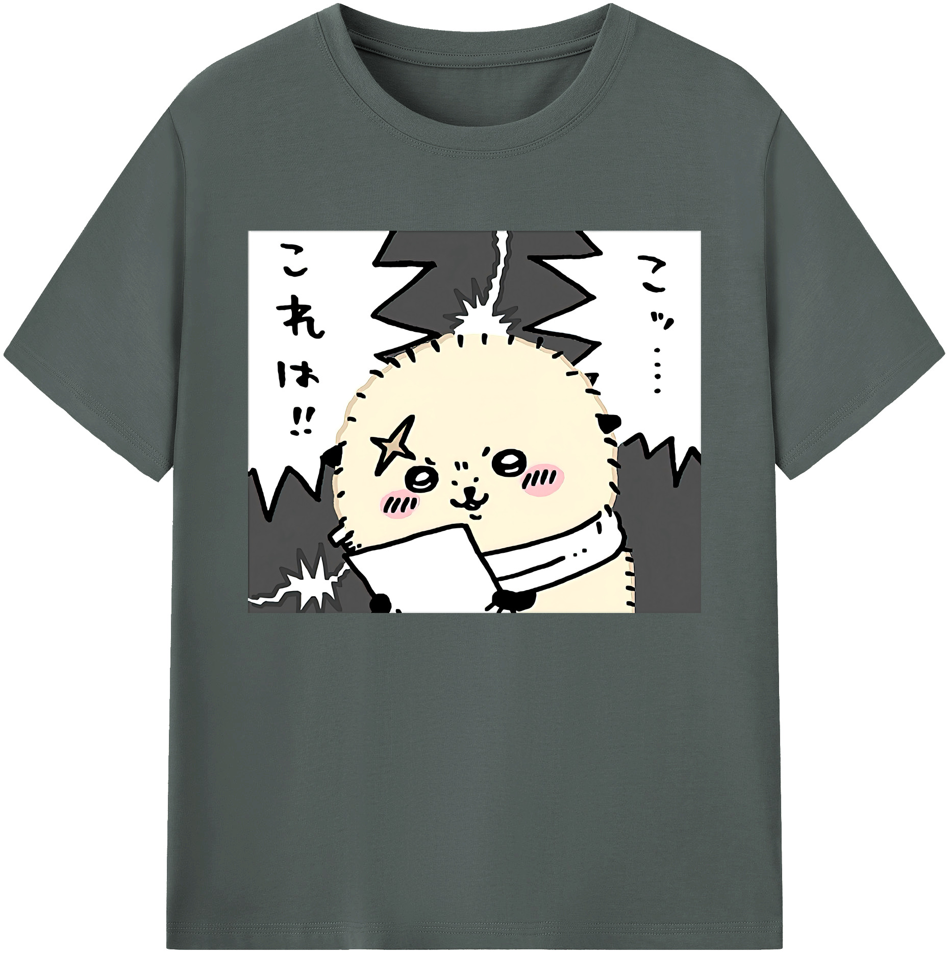 （画像用） ちいかわ ラッコ Chii-kawa Sea otter 綿100％ メンズ半袖Tシャツ｜肌触りやわらか＆通気性